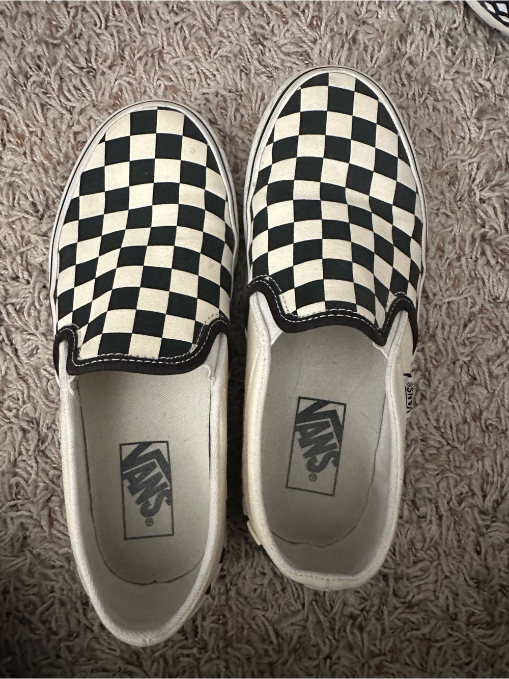 Vans Checkerboard Slip-On Sneakers - Black & White